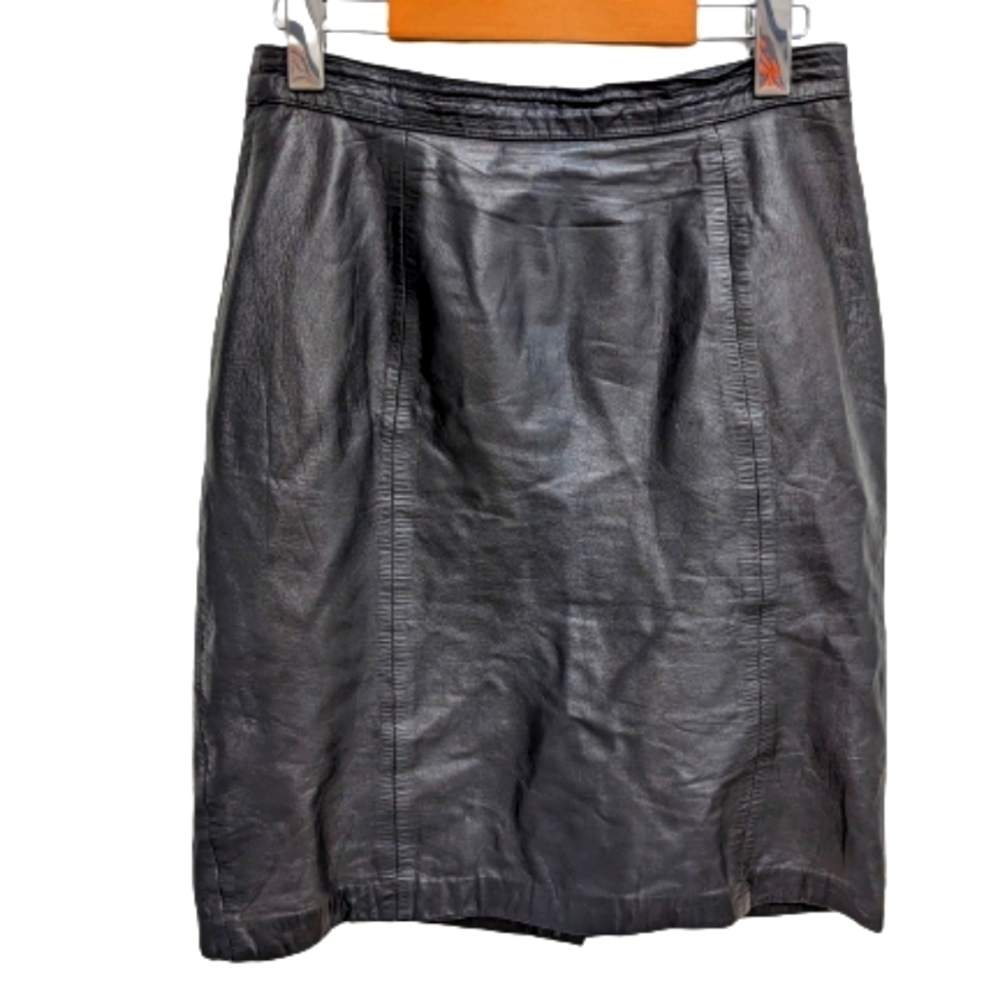 Compagnie Internationale Express high waist vintage leather pencil skirt size 10